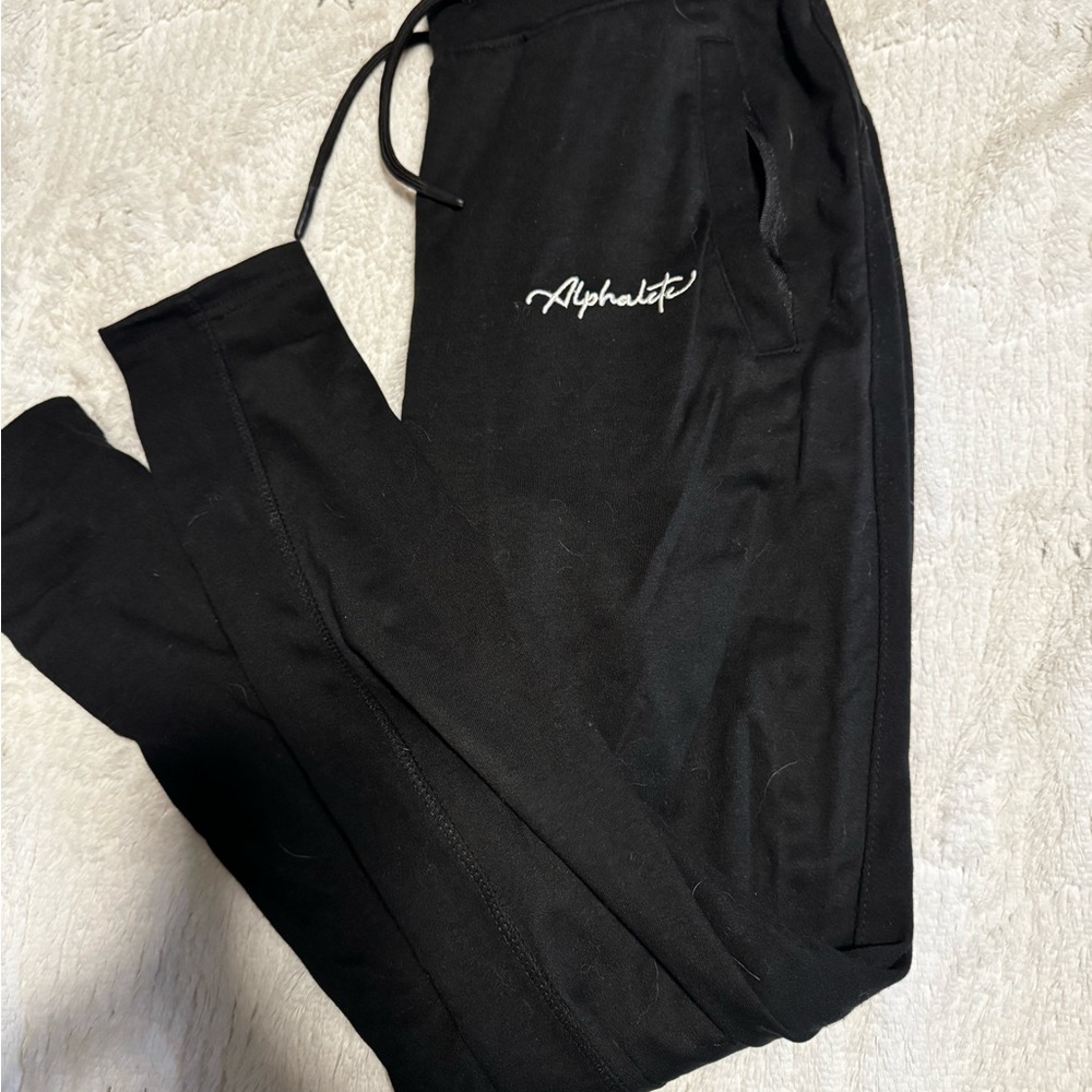 Alphalete Black Joggers with White Logo
